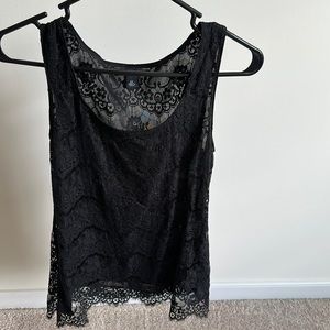 Banana Republic Black Lace Sleeveless Top